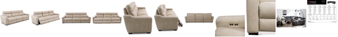 Furniture Gabrine 3-Pc. Leather Sofa with 3 Power Recliners, Created for Macy's